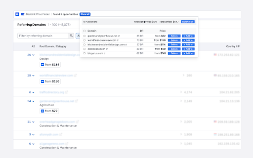 Backlink Price Finder for SEO & Outreach screenshot