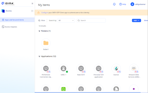 Idira Identity Browser Extension screenshot