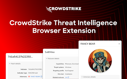 CrowdStrike Threat Intelligence Browser Extension screenshot