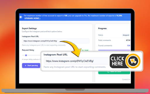 IG Comment Export Tool screenshot