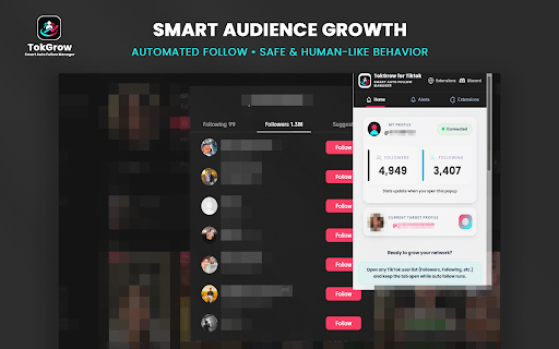 TokGrow AI - Smart Auto Follow Manager for TikTok screenshot