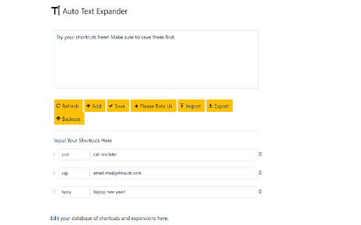 Free Auto Text Expander for Google Chrome™ screenshot