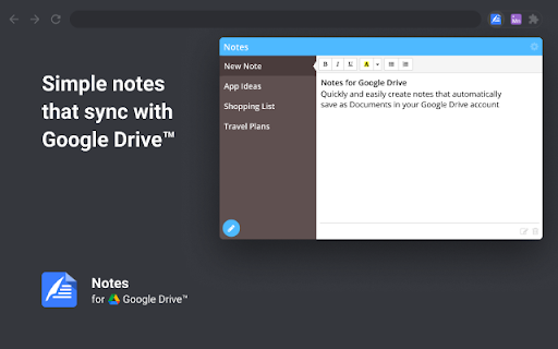 Notes: Keep Sticky Thoughts in Google Drive screenshot