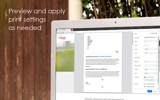 uniFLOW Online screenshot