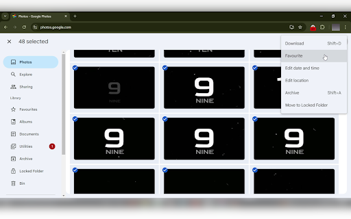 Bulk Select Google Photos screenshot