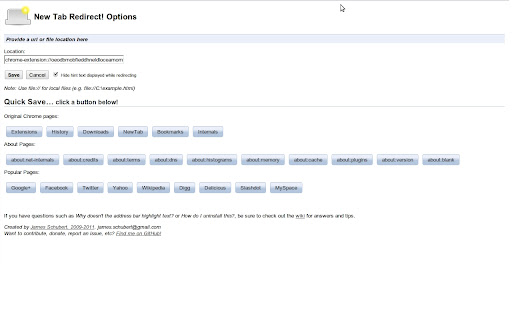 New Tab Redirect screenshot