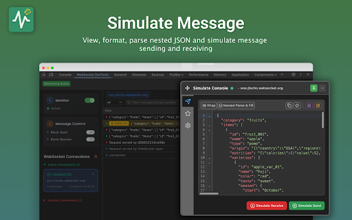 WebSocket DevTools screenshot