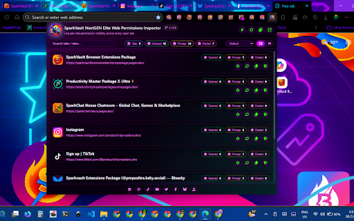 SparkVault NextGEN Elite Web Permissions Inspector screenshot