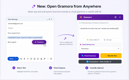 Gramora - AI Text Rewriter & Grammar Checker screenshot