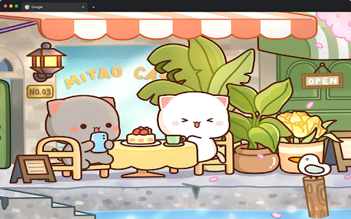 Peach & Goma Wallpapers HD New Tab - Kawaii Cat Backgrounds screenshot