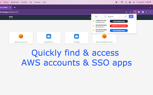 AWS SSO Extender screenshot
