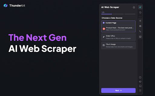 Thunderbit: AI Web Scraper & Web Automation Agent screenshot