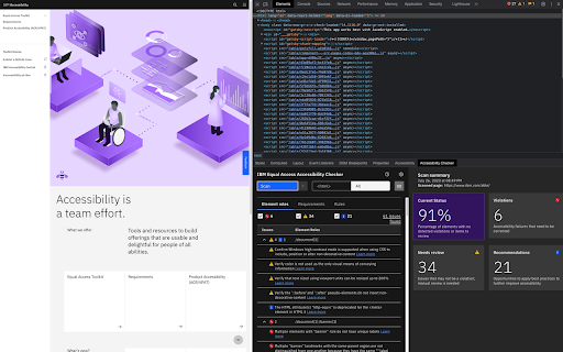 IBM Equal Access Accessibility Checker screenshot