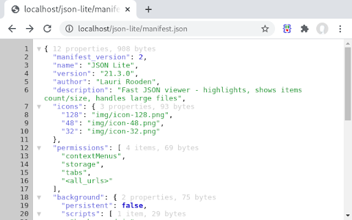 JSON Lite screenshot