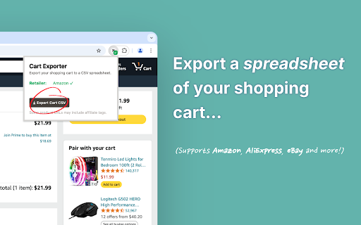 Cart Exporter | Download your shopping cart as a CSV spreadsheet. screenshot