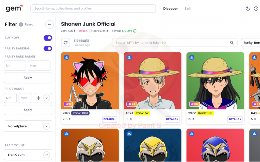 Shonen Junk - Rarity Tool screenshot