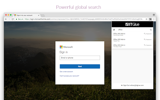 IT Glue Chrome Extension screenshot