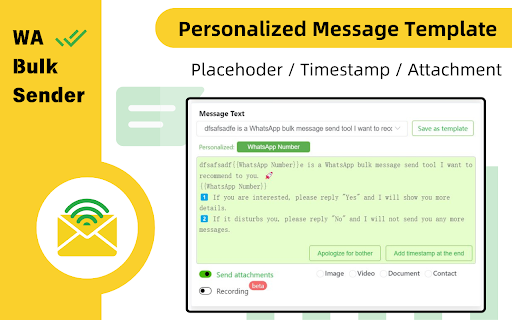 WhatsApp Bulk Sender – WA Sender & Blast Tool screenshot