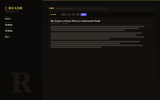 READR – Clean page, one click screenshot
