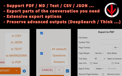 AI Grok Exporter - Grok to PDF, MD, and more screenshot