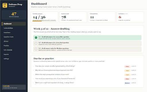 Defense Prep Workbench screenshot