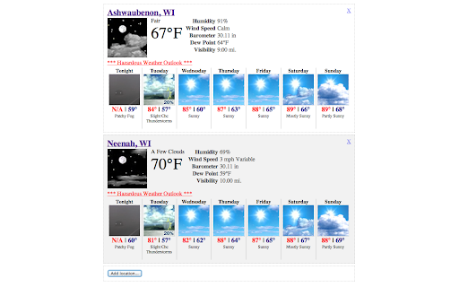 NOAA NWS Weather Forecast screenshot