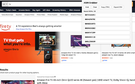 ASIN Grabber screenshot
