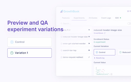 GrowthBook DevTools screenshot