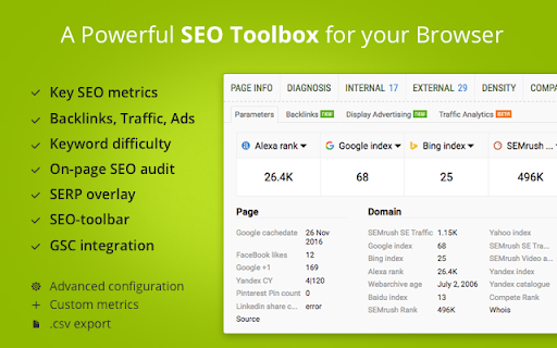 SEOquake screenshot