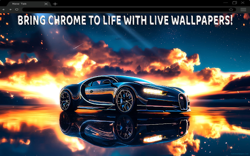 Black Bugatti Live Wallpaper New Tab screenshot