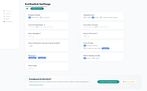ExtSwitch: Extension Manager & Group Switcher screenshot
