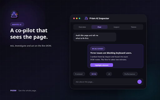 Prism – AI Website Audit & Inspector screenshot