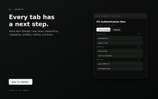 Momentum OS - Tab Session Manager screenshot