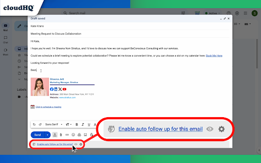 Auto Follow Up for Gmail™ by cloudHQ screenshot