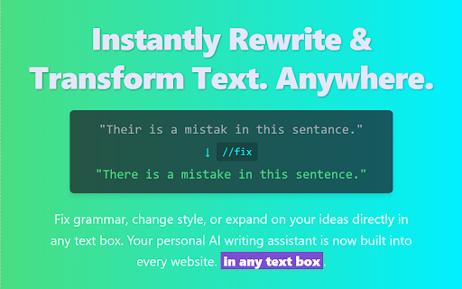 ShortcutAI: AI Transformer & Expander via Keyboard Shortcut or Text Command screenshot