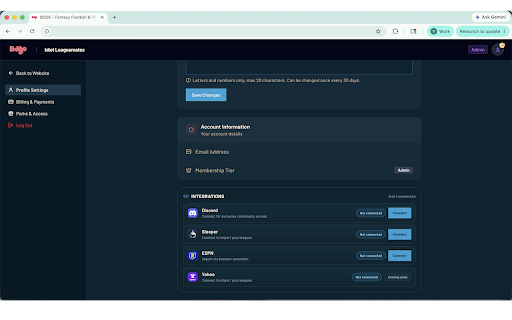 BDGE Fantasy Connector screenshot