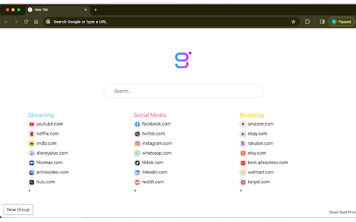 Great Start - Homepage screenshot
