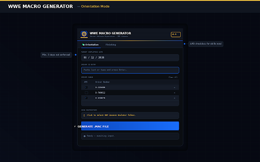 WWE Macro Generator screenshot