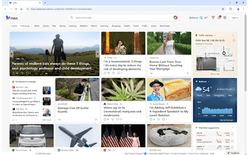 MSN New Tab screenshot
