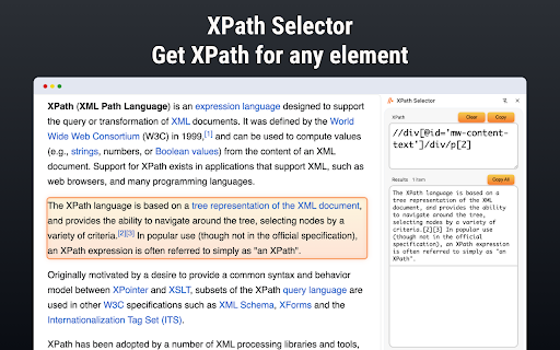 XPath Selector screenshot