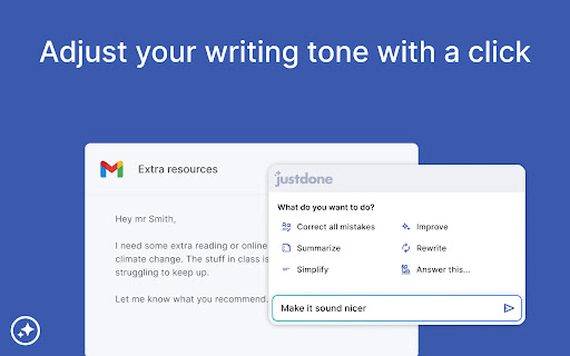 Justdone: GPT-4o AI Writing Assistant & Grammar Checker screenshot