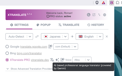 XTranslate screenshot