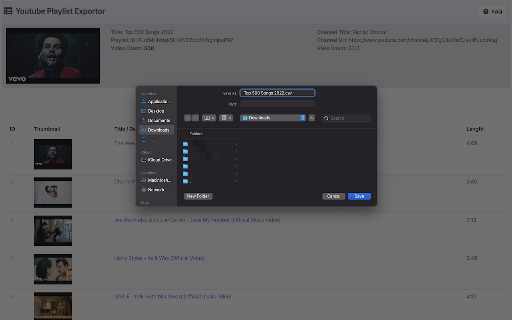 Youtube Playlist Exporter screenshot