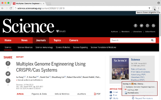 Zotero Connector screenshot