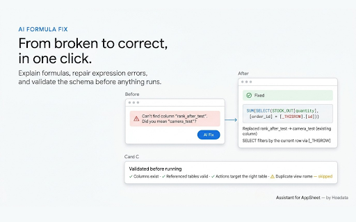 Assistant for AppSheet — by Hoadata screenshot