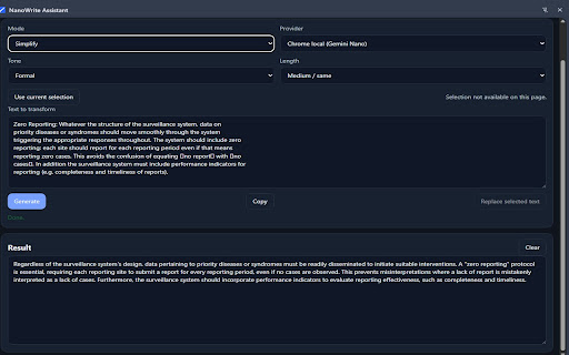 NanoWrite Assistant screenshot
