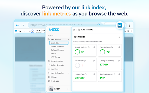 MozBar screenshot