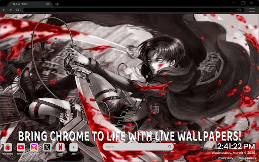 Black and White Anime Boy Live Wallpaper screenshot
