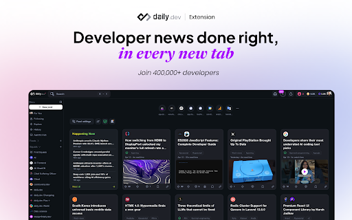 daily.dev | Developer News Done Right, in Every New Tab screenshot