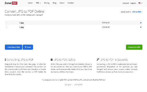JPG to PDF screenshot